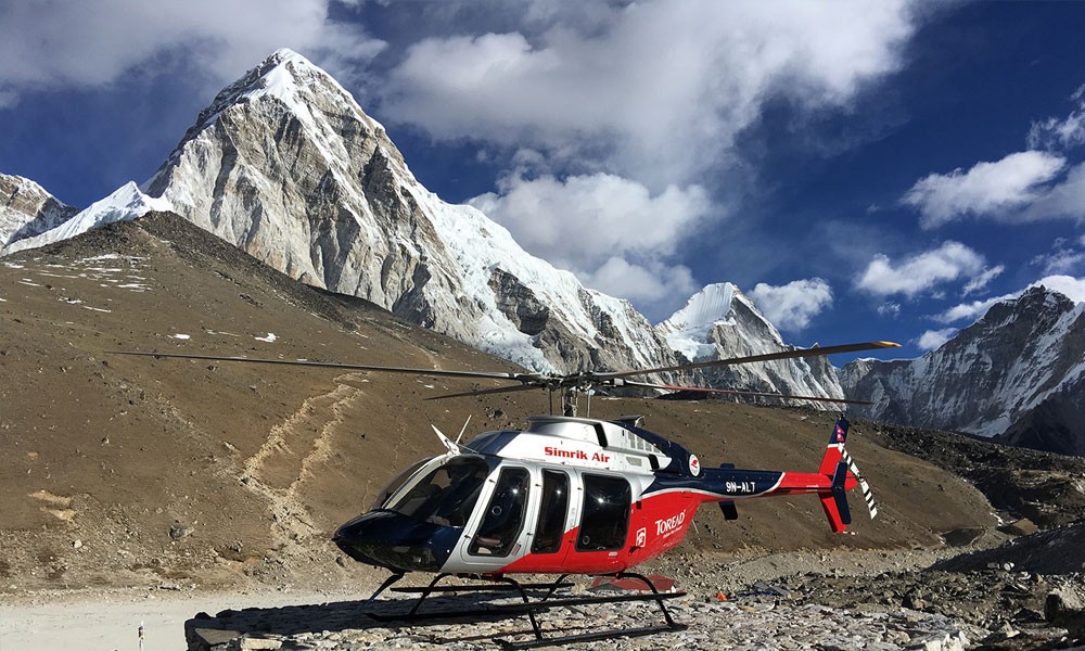 Everest Base Camp Using A Helicopter