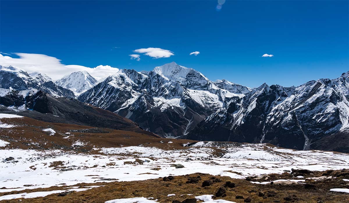 snow capped mountain langtang in November