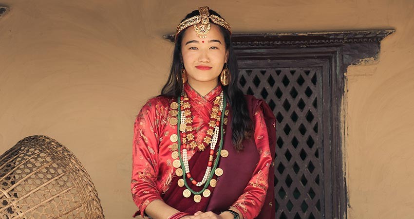 A Beautiful Nepali Girl In Gurung Dress National Clothes, Gurung Dress ...