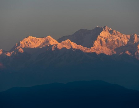 Early morning view of Kanchenjunga mountain